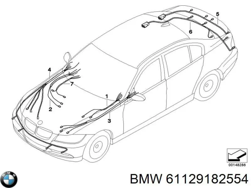 61129182554 BMW Проводка парктроніка переднього