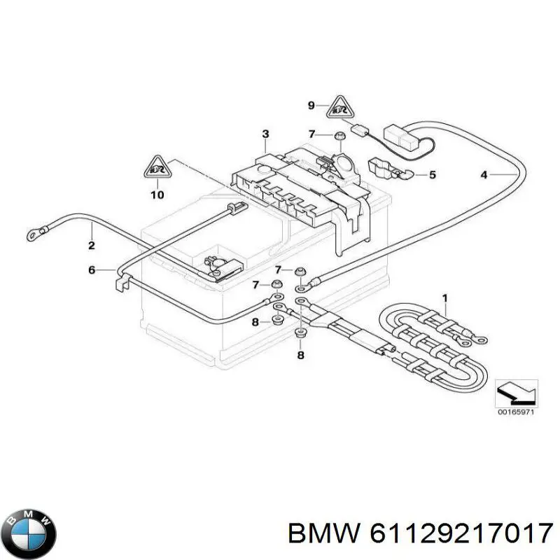 61129217017 BMW кабель плюсової клеми акумулятора (акб)