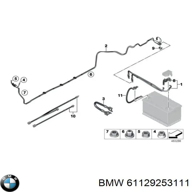 Клема акумулятора (АКБ) на BMW 2 (F23)
