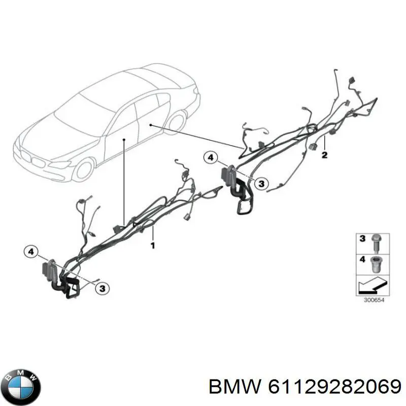 61129282069 BMW Джгут проводів передньої двері