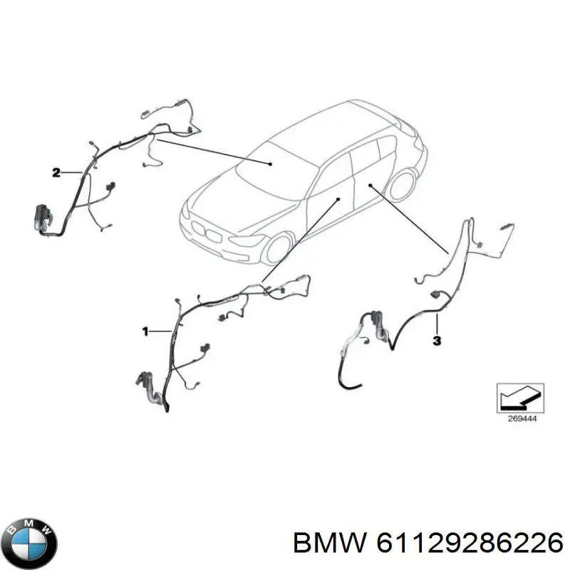 Джгут проводів передньої двері BMW 61129286226 ціна, від 9.67 USD
