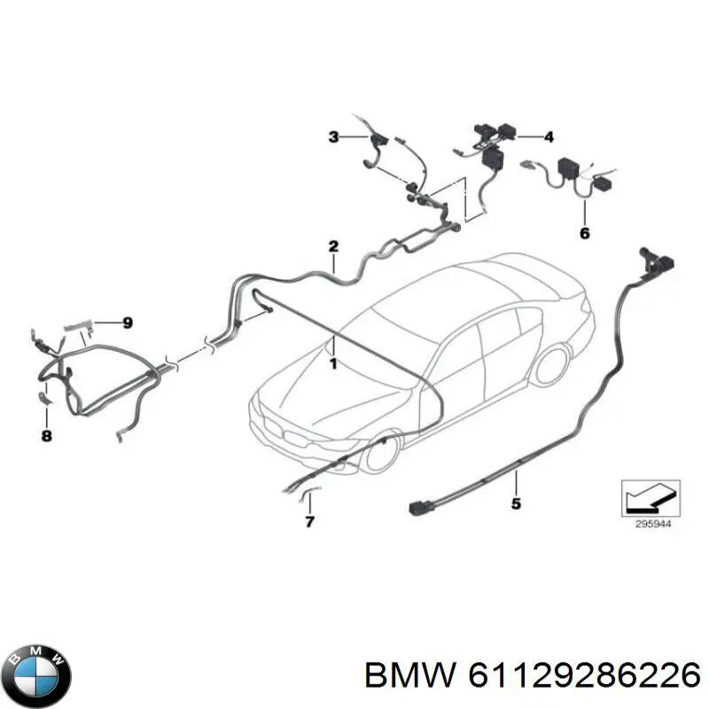 61129286226 BMW Джгут проводів передньої двері