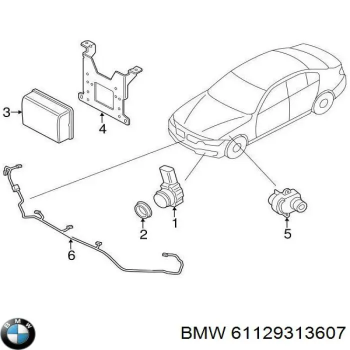 Кабель / дріт парктроніка бампера, переднього BMW 61129313607 ціна, від 53.59 USD
