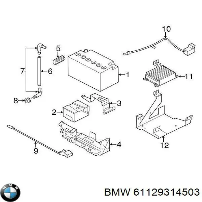Кабель плюсової клеми акумулятора (АКБ) BMW 61129348286 ціна, від 25.40 USD