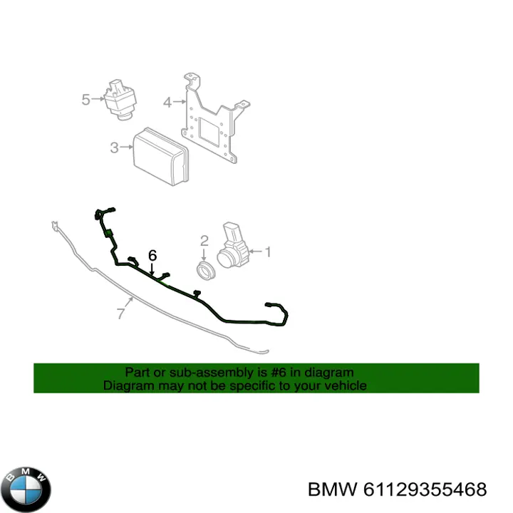 Кабель / дріт парктроніка бампера, переднього BMW 61129355468 ціна, від 177.36 USD