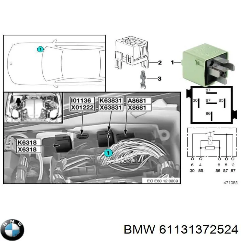 Запобіжник 61131372524 BMW
