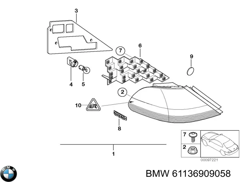  BMW 61136909058 ціна, від 0.98 USD
