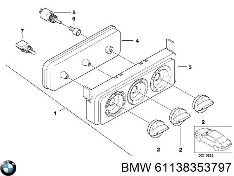 61138353797 BMW Плата заднього ліхтаря, контактна