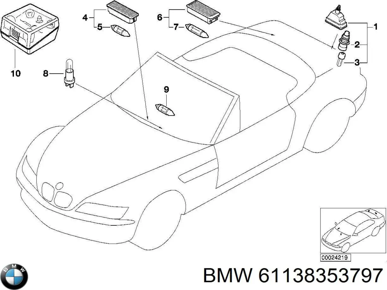Плата заднього ліхтаря, контактна BMW 61138353797 ціна, від 23.48 USD