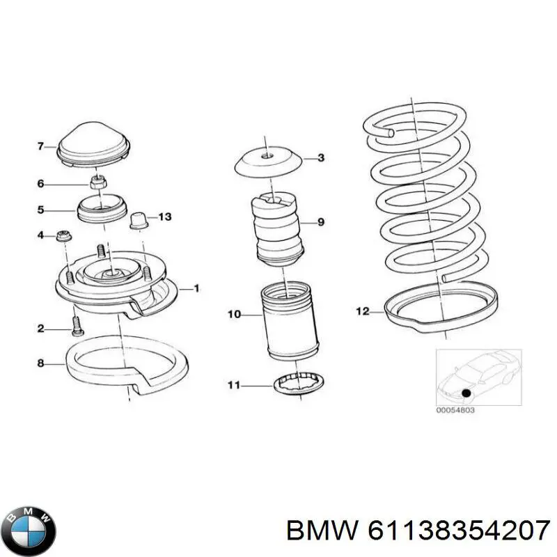 Кришка опори амортизатора переднього BMW 61138354207 ціна, від 6.80 USD