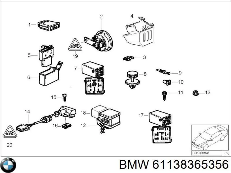  BMW 61138365356 ціна, від 7.83 USD