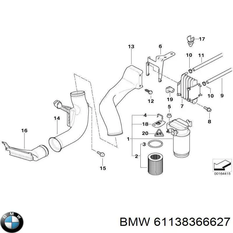 Купити 61138366627 BMW Джгут проводів багажного відсіку