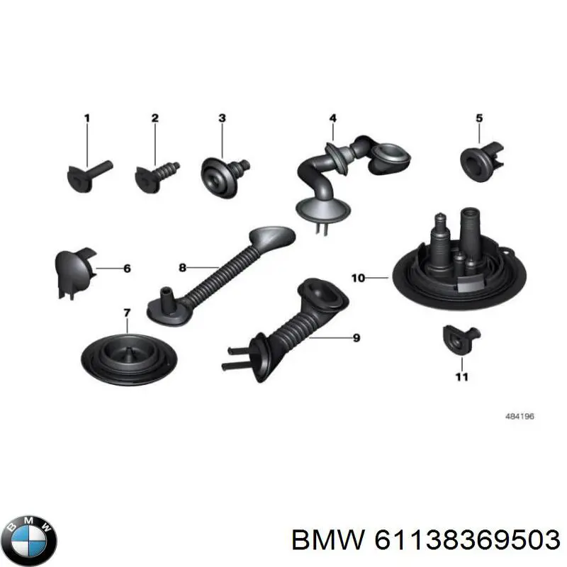 Пістон (кліп) кріплення решітки радіатора до панелі BMW 61138369503 ціна, від 4.93 USD