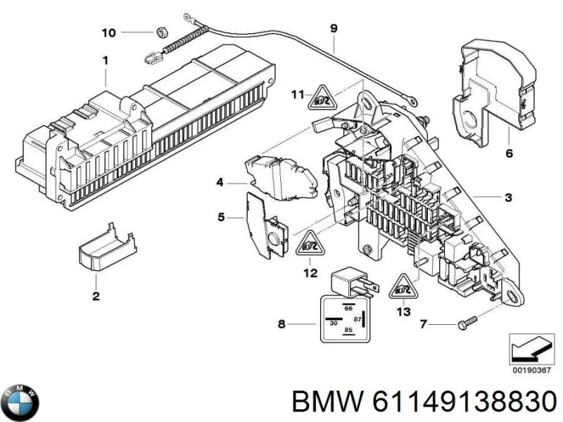 61149138830 BMW Блок запобіжників задній, салонний