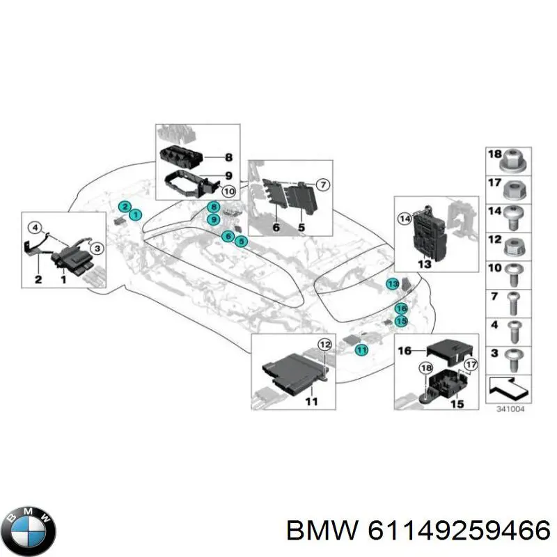  Блок запобіжників задній, салонний BMW 1 