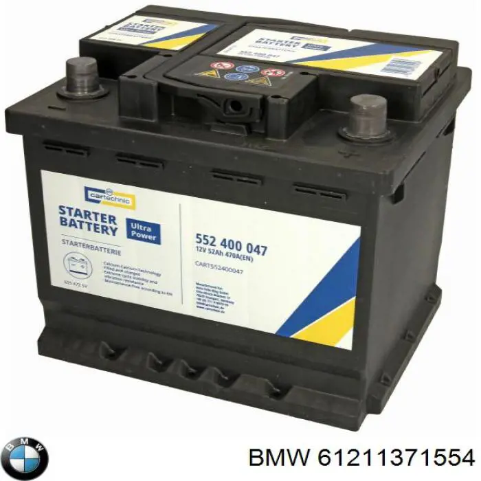 Купити Купити Акумулятор BMW Ємність 55А/г Напруга 12В 61211371554