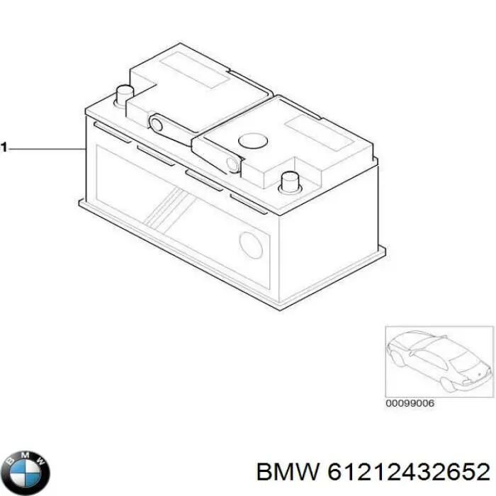 61212432652 BMW акумуляторна батарея, акб