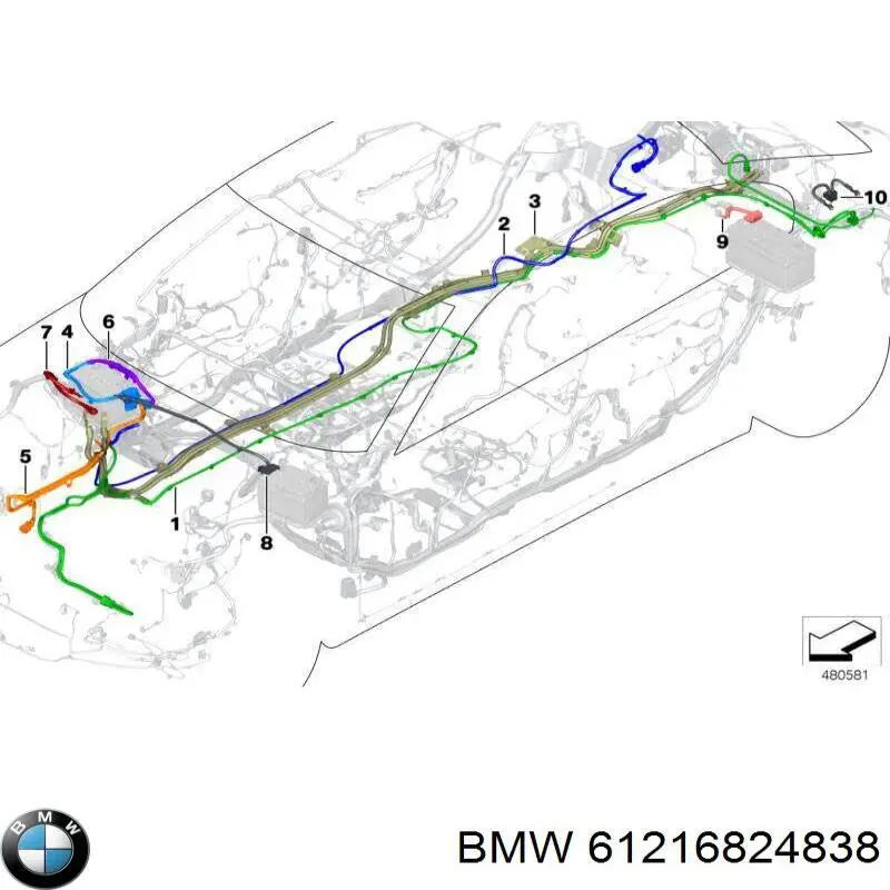 61216824838 BMW Кабель маси акумулятора (АКБ)