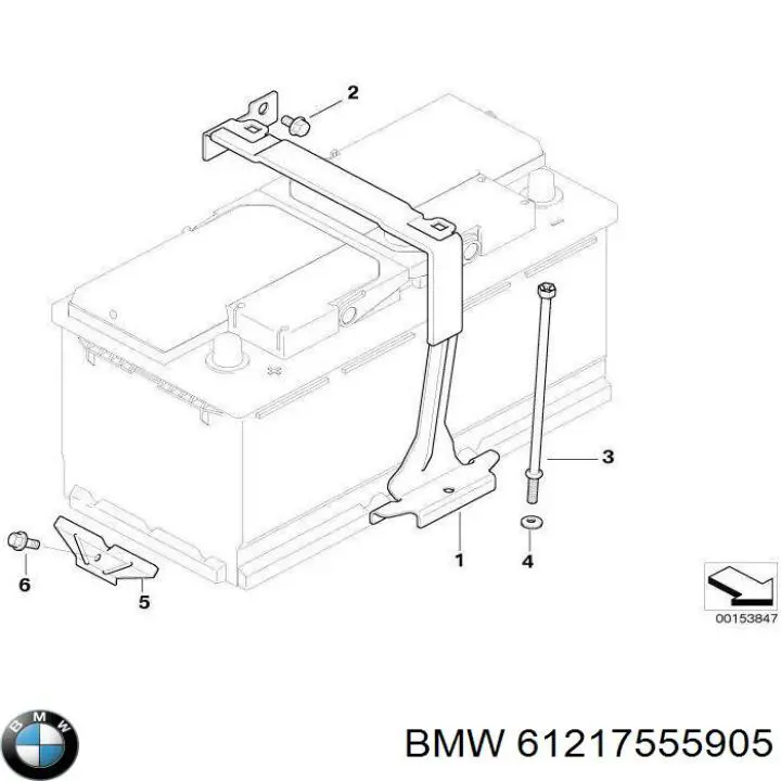Кріплення / підставка акумулятора (АКБ) BMW 61217555905 ціна, від 13.26 USD