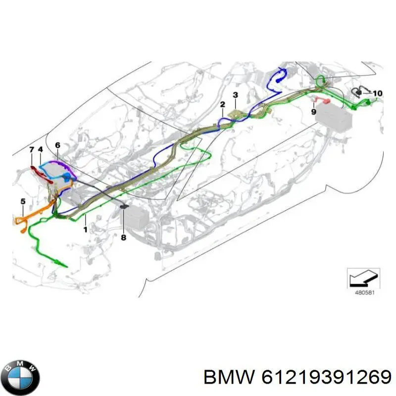 Купити 61216824838 BMW Кабель маси акумулятора (АКБ)