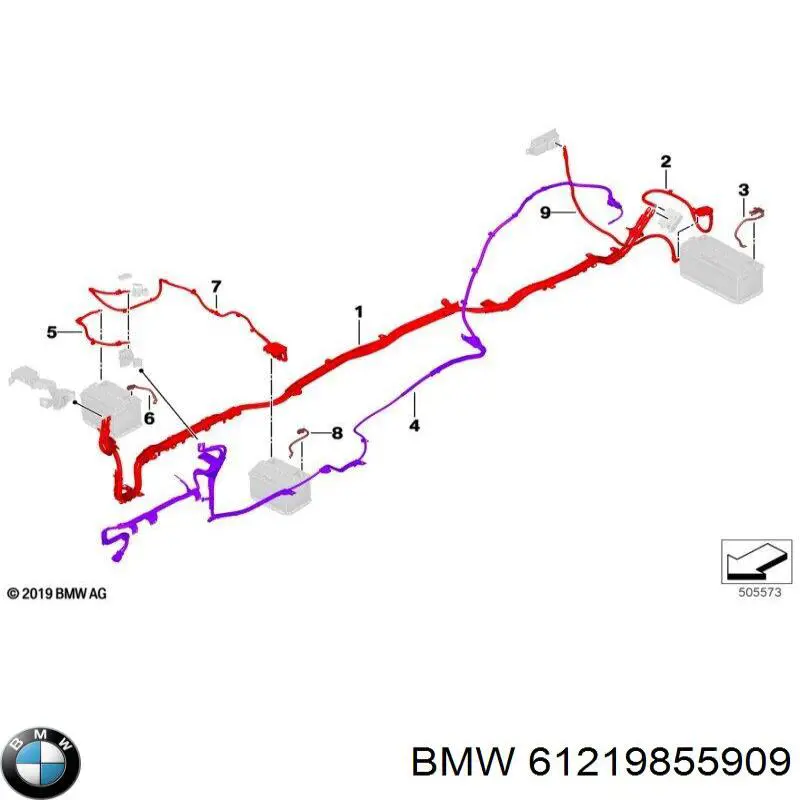 61219855909 BMW Кабель маси акумулятора (АКБ)