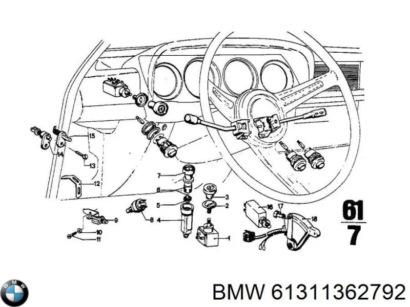Купити 61311362792 BMW Датчик закривання дверей (кінцевий вимикач)