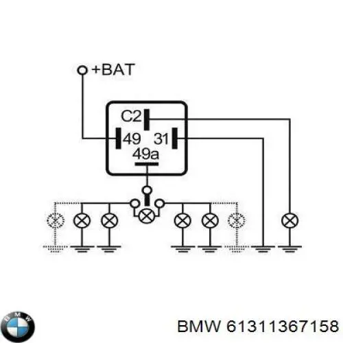 Реле покажчиків поворотів 61311367158 BMW