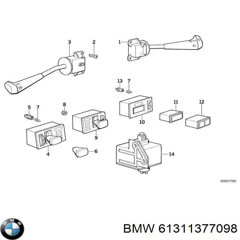 Перемикач підрульовий, правий BMW 61311377098 ціна, від 94.57 USD