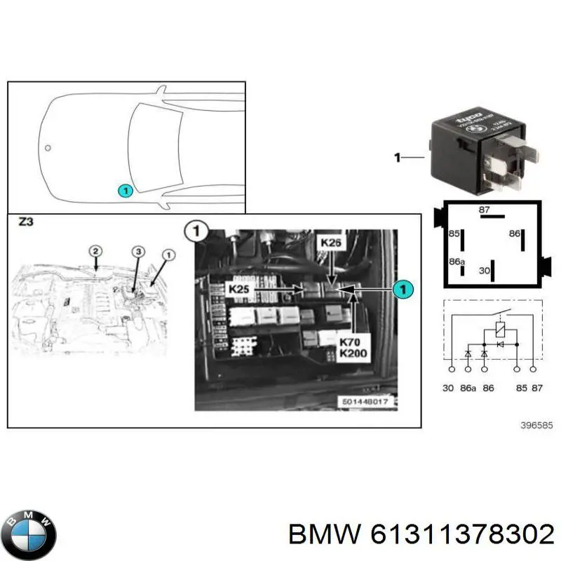 1378302 BMW Реле покажчиків поворотів
