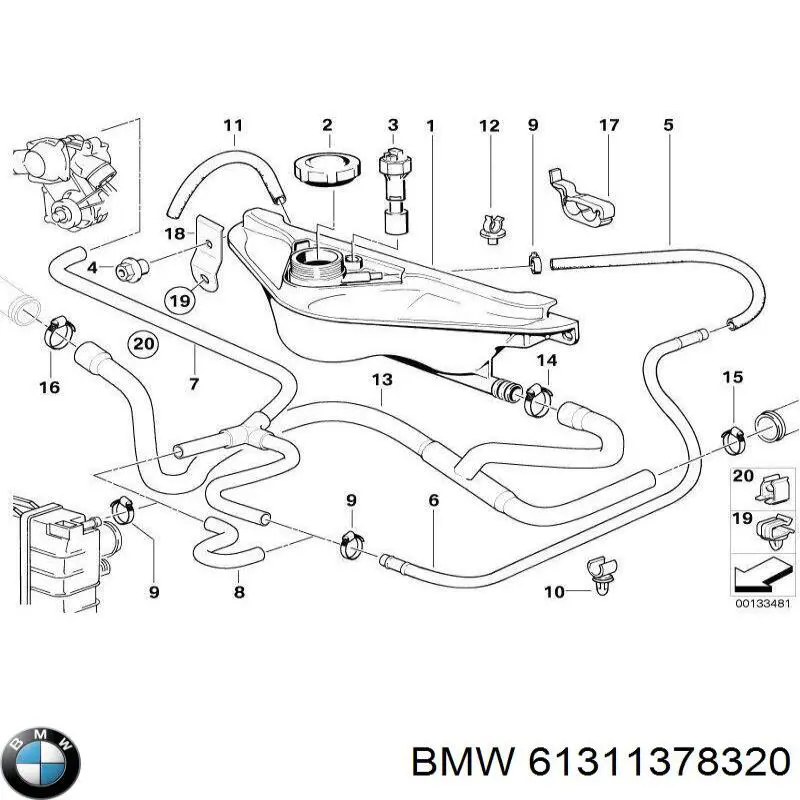 Датчик рівня охолоджуючої рідини в бачку BMW 61311378320 ціна, від 12.67 USD