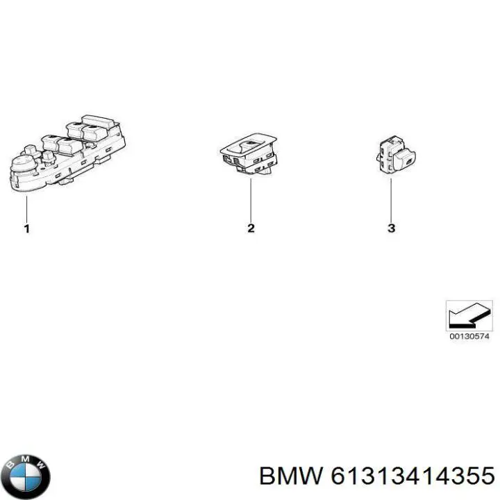 Кнопковий блок керування склопідіймачами передній лівий BMW 61313414355 ціна, від 50.49 USD