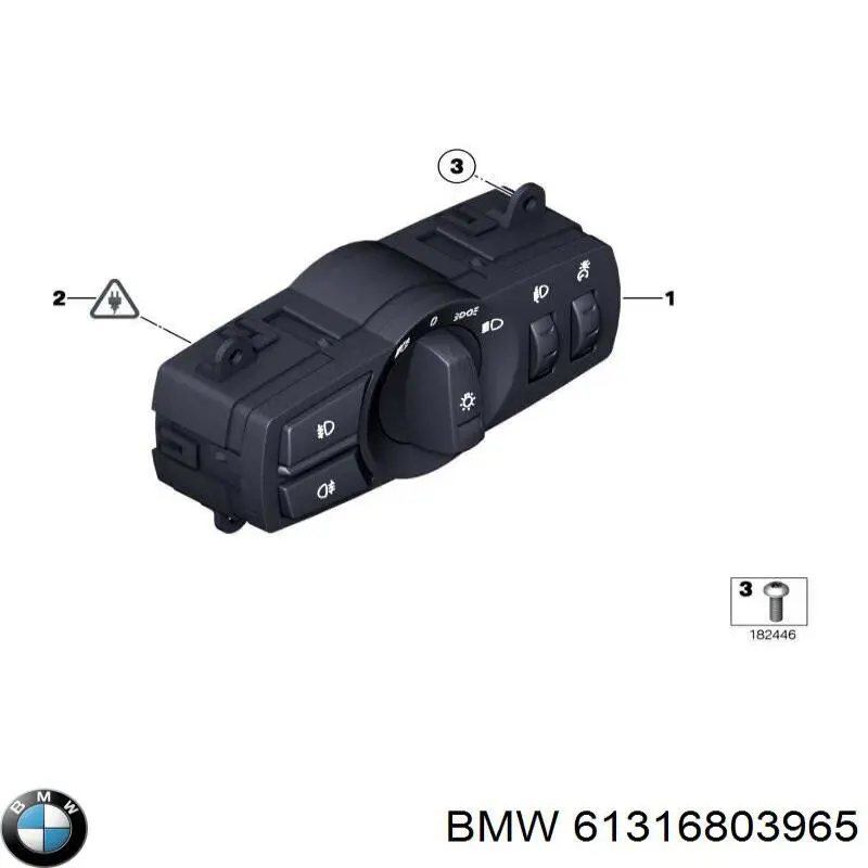 61316803965 BMW Перемикачі електричні (перемикач світла центральний)