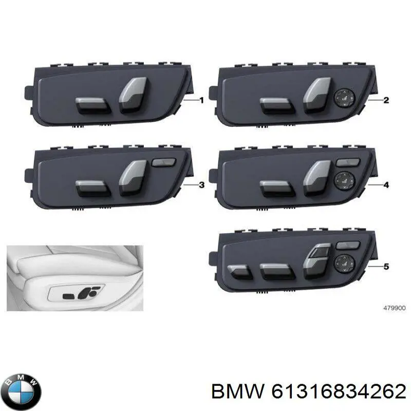 Блок кнопок механізму регулювання сидінь, правий BMW 61316834262 ціна, від 98.76 USD