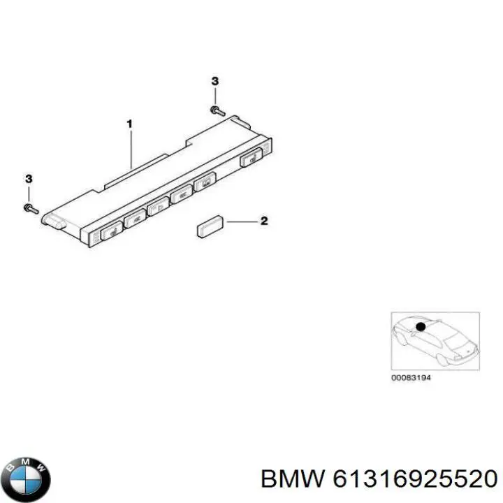 61316925520 BMW Блок кнопок центральної консолі