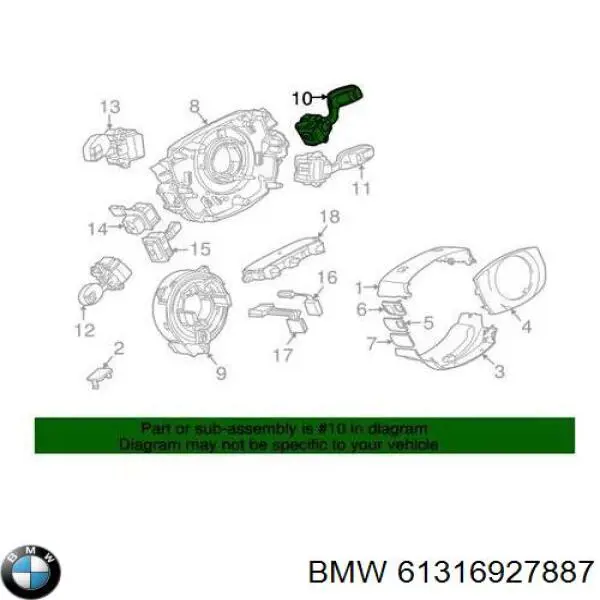 Механізм перемикання передач, під кермом 61316927887 BMW