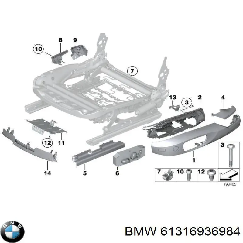 Блок кнопок механізму регулювання сидінь, правий BMW 61319265262 ціна, від 10.40 USD