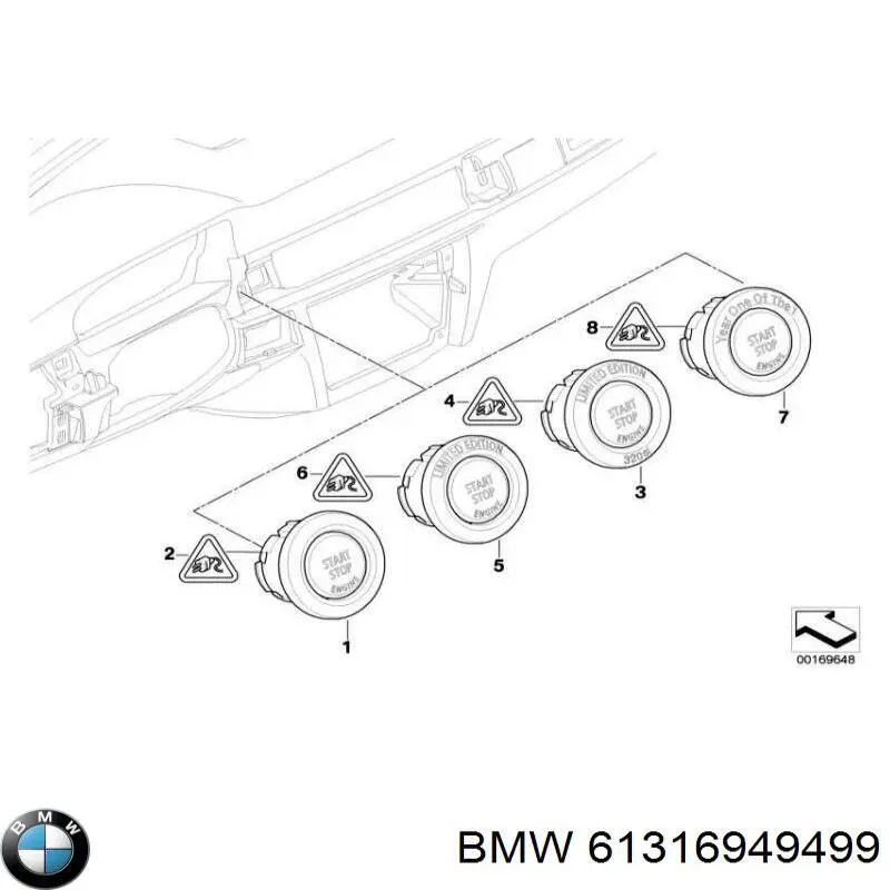 61316949499 BMW Кнопка запуску двигуна