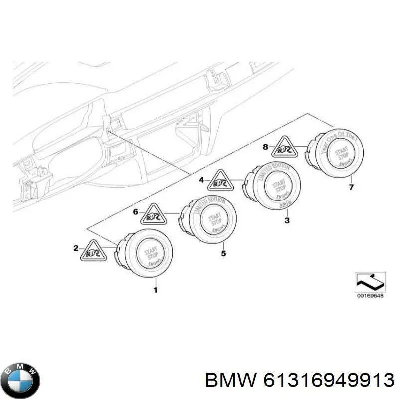 61316949913 BMW Кнопка запуску двигуна