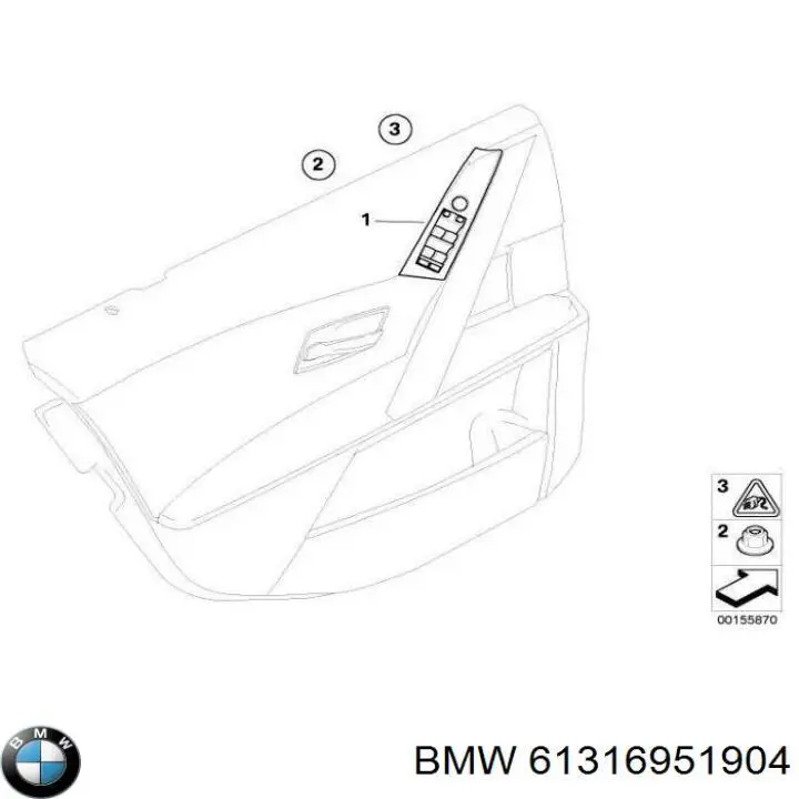 Кнопковий блок керування склопідіймачами передній лівий 61316951904 BMW