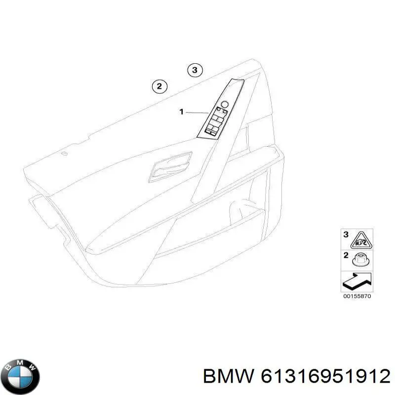 Кнопковий блок керування склопідіймачами передній лівий 61316943249 BMW