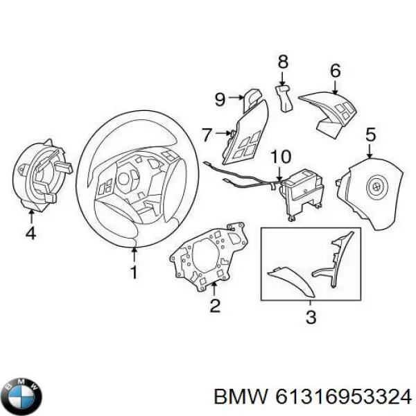 Модуль керування (ЕБУ) кермового колеса 61316953324 BMW