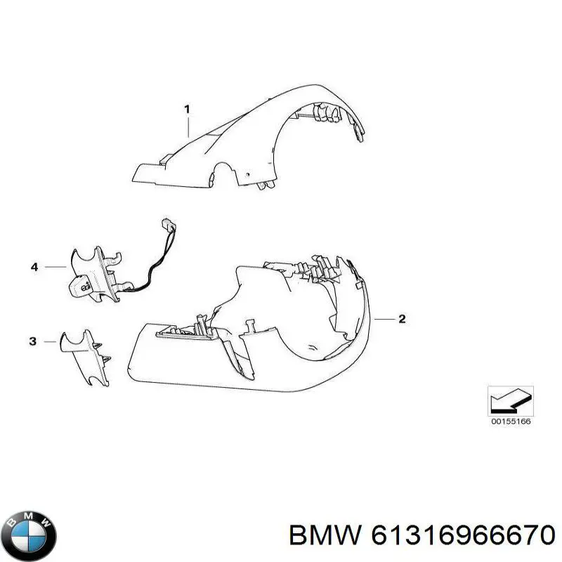 61316966670 BMW Захисний кожух кермового механізму