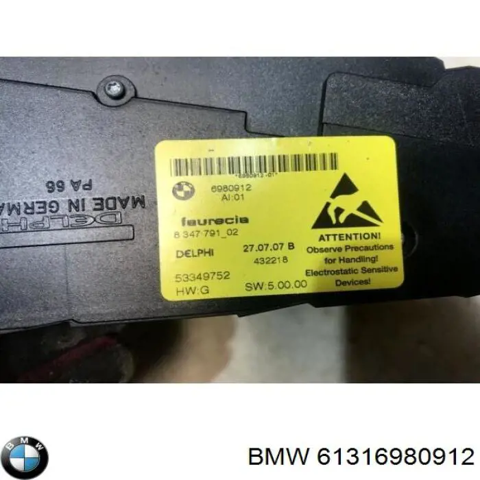 61316980912 BMW Блок кнопок механізму регулювання сидінь, правий