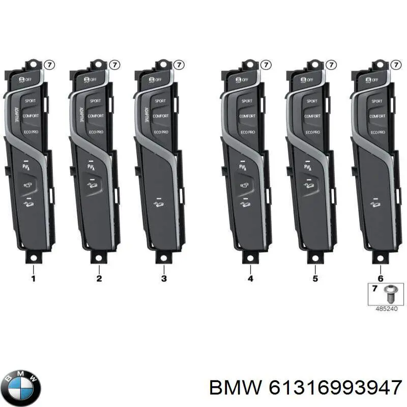 6993947 BMW Блок кнопок центральної консолі