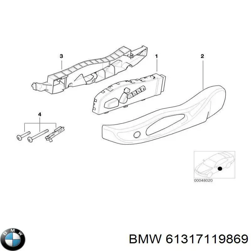 Купити 61317119869 BMW Блок кнопок механізму регулювання сидінь, лівий