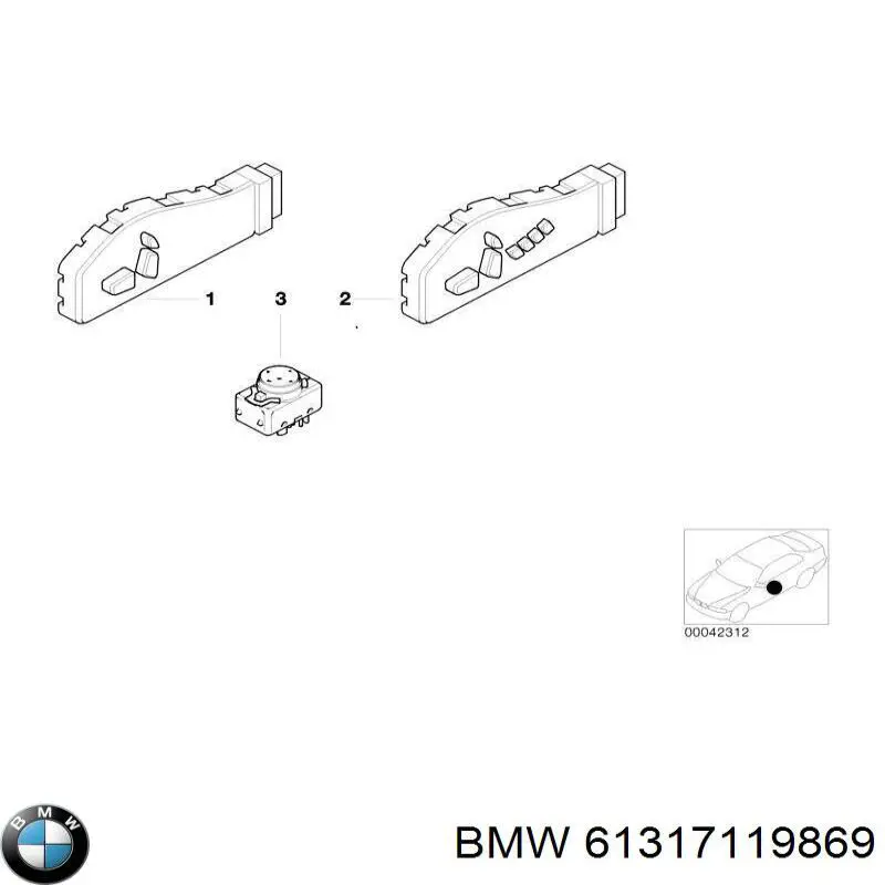 Блок кнопок механізму регулювання сидінь, лівий 61317119869 BMW