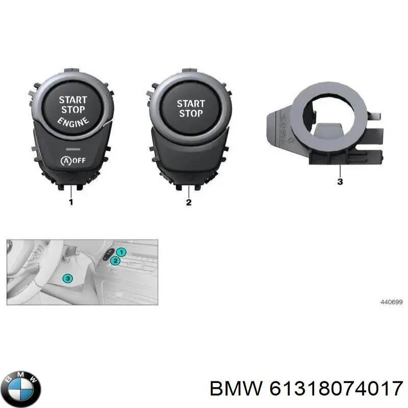 61318074017 BMW Кнопка запуску двигуна