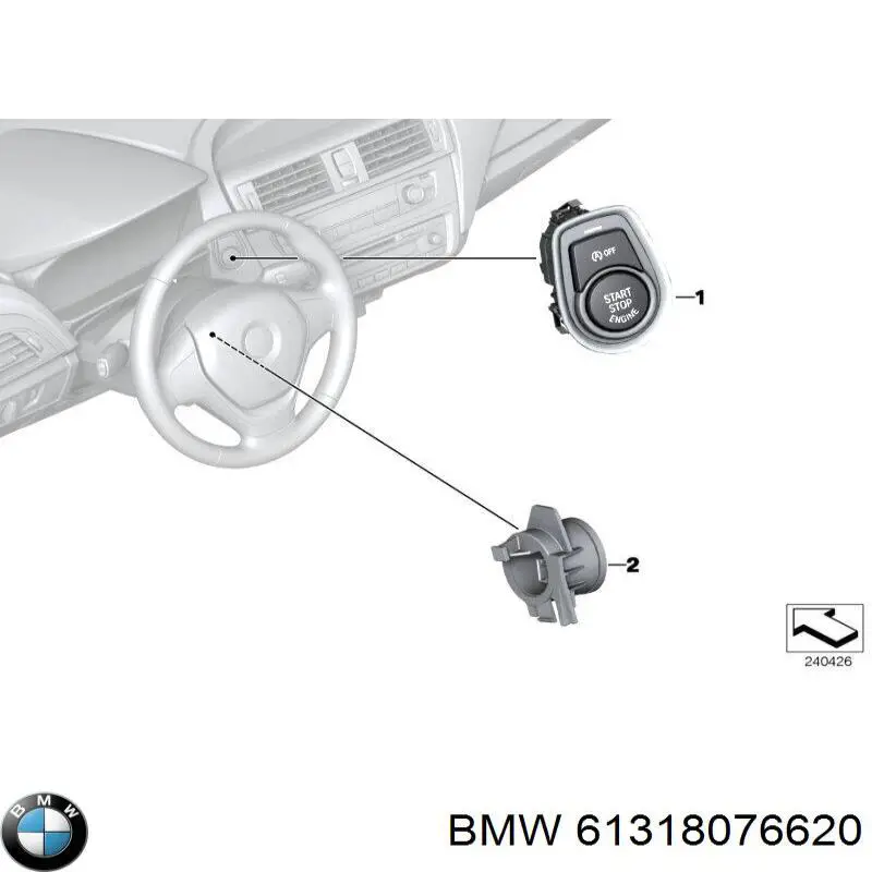 Кнопка запуску двигуна BMW 61318076620 ціна, від 12.67 USD