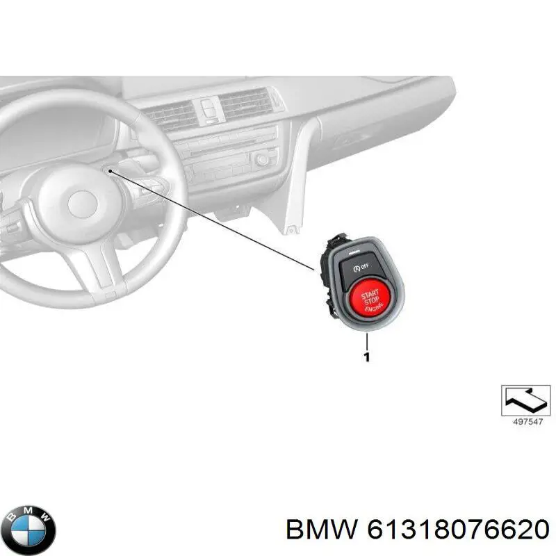 61318076620 BMW Кнопка запуску двигуна