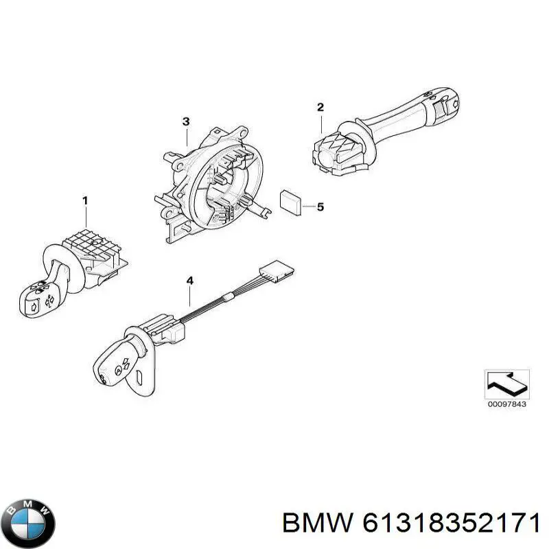 Перемикач підрульовий, правий 61318352171 BMW